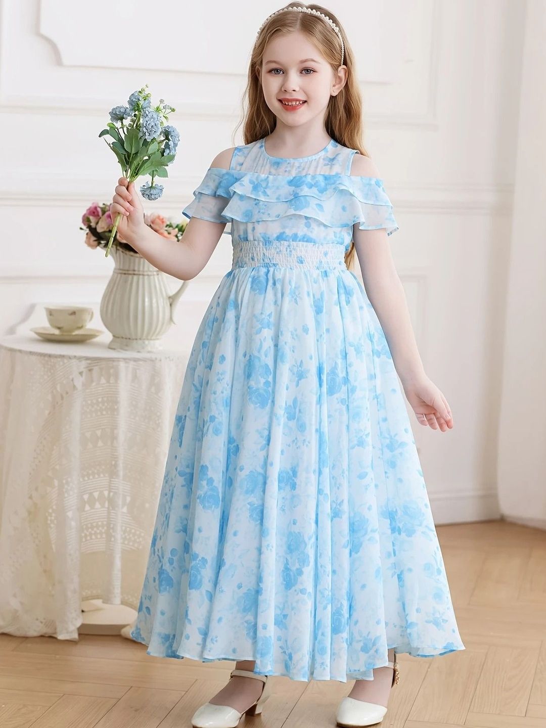 Sangria Girls Printed Cotton Dress-picture-19