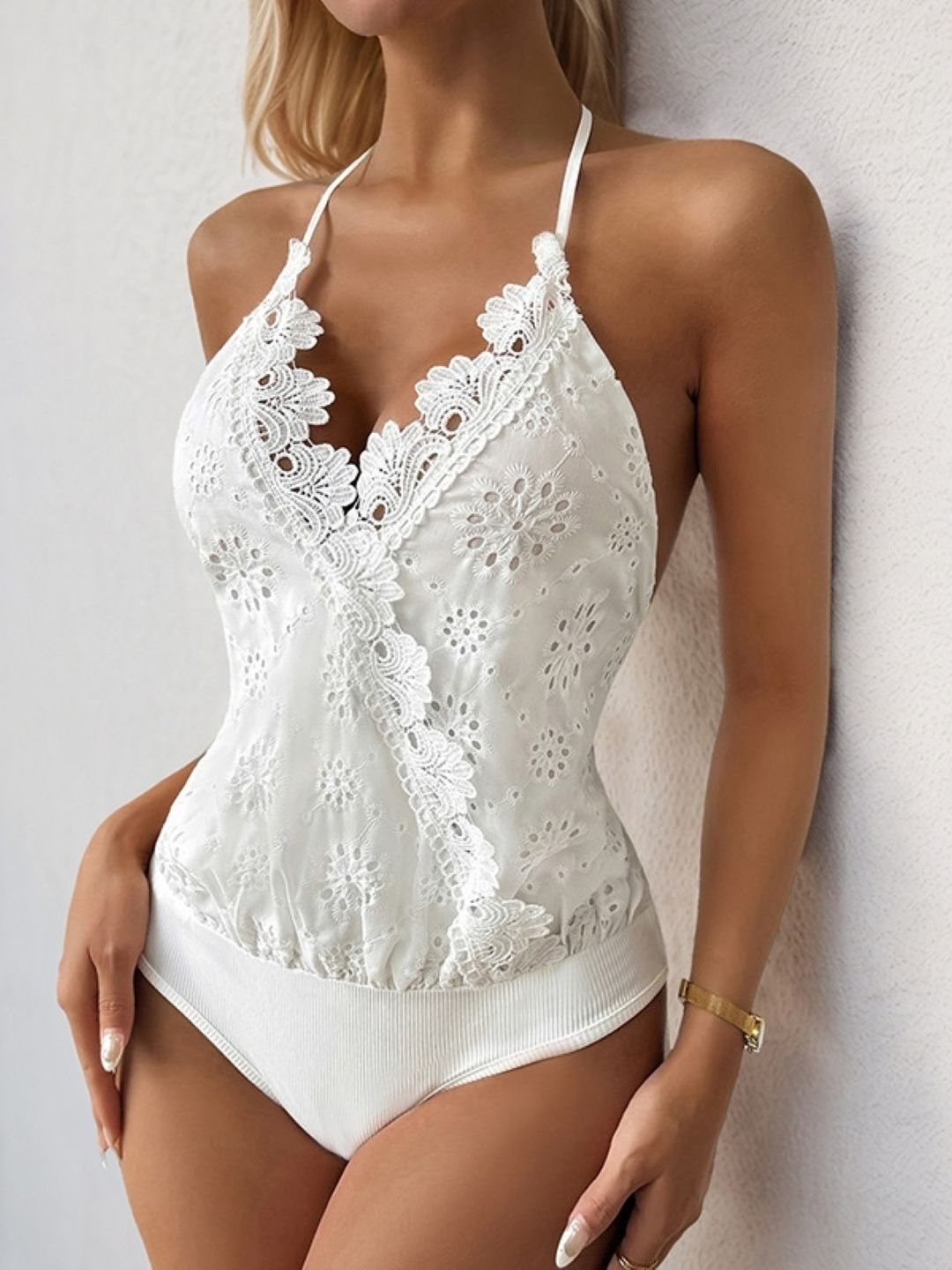 KPOP Self Design Halter Neck Bodysuit-picture-13