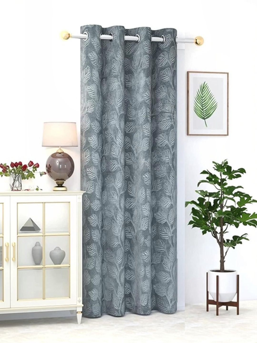 B' Decorlish Grey Room Darkening Door Curtain-image-46