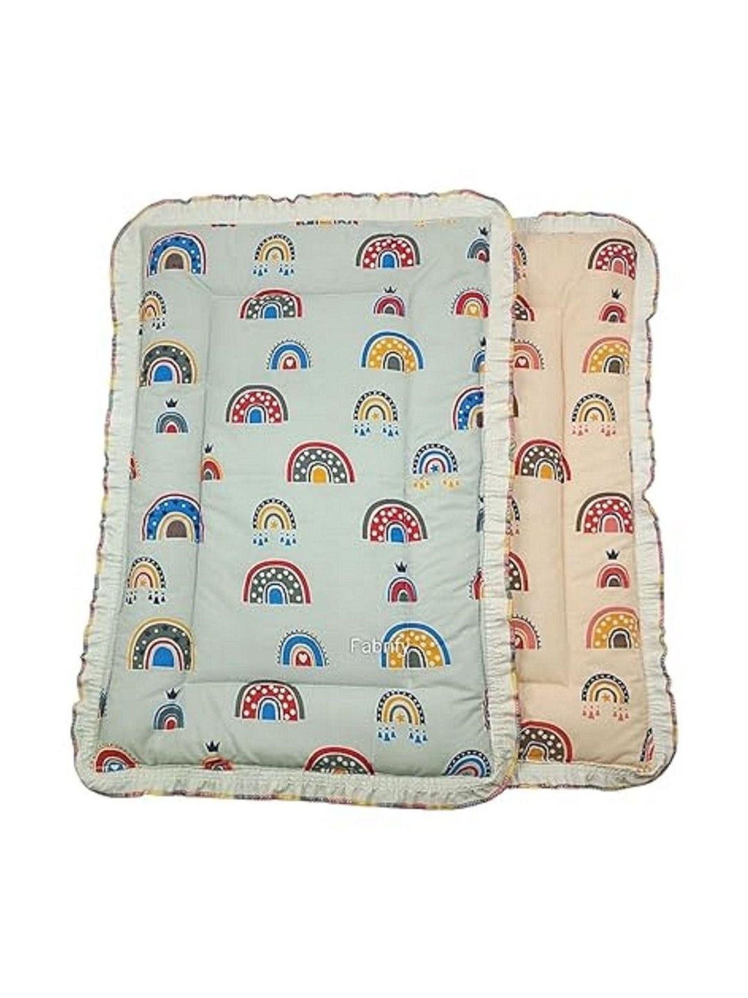 Fabrify Set Of 2 Printed Pure Cotton Frill Mattress-picture-30
