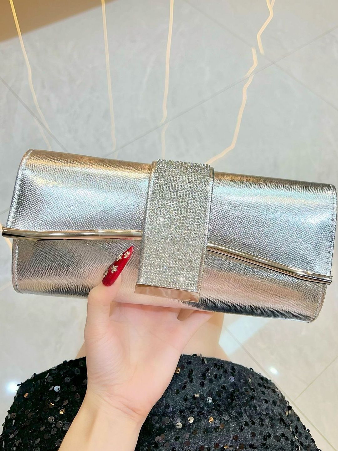 StyleCast x Revolte Silver Toned Embellished Sling Bag-picture-22