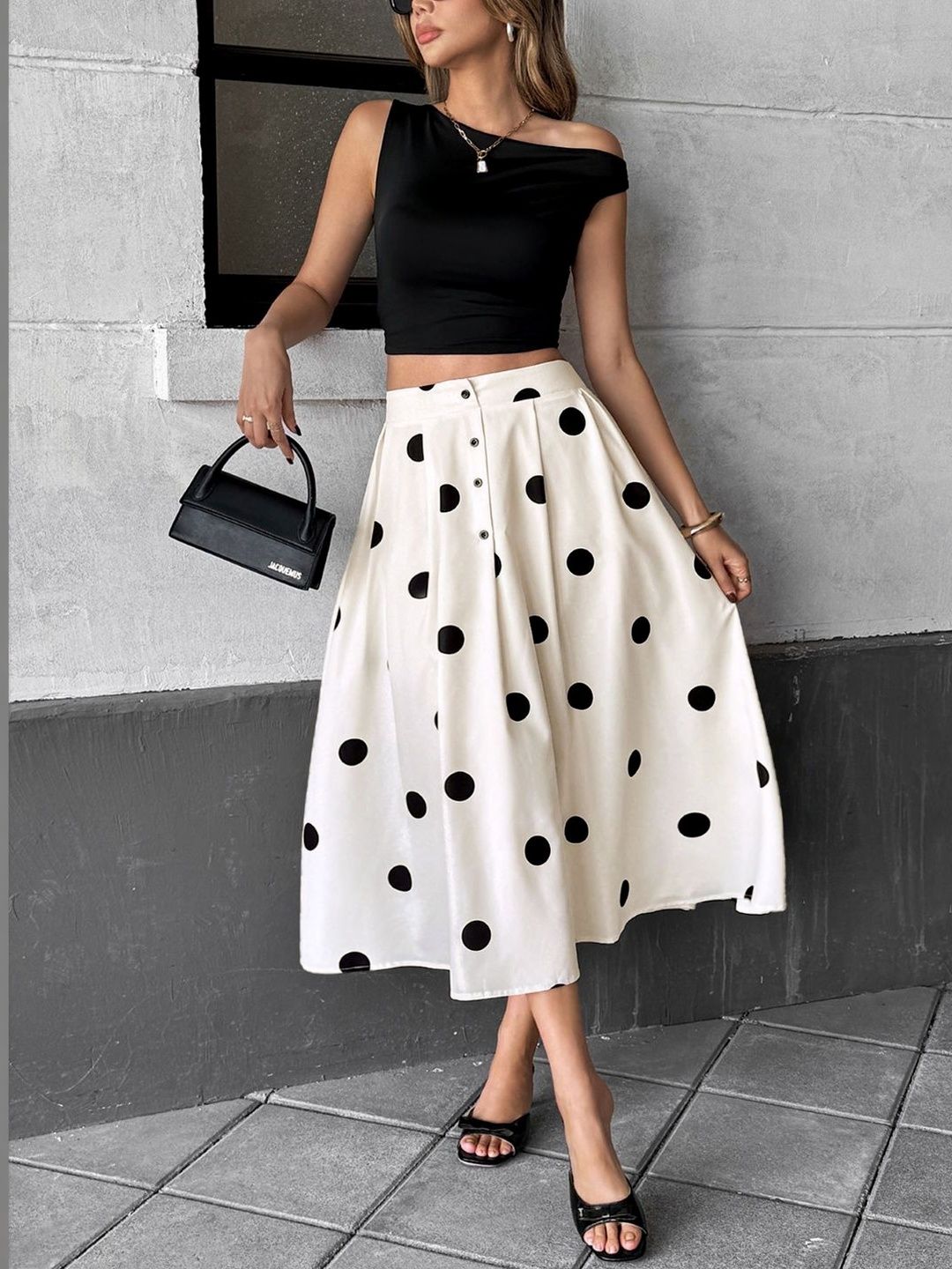 KPOP Women Printed Flared Midi Skirts-picture-30