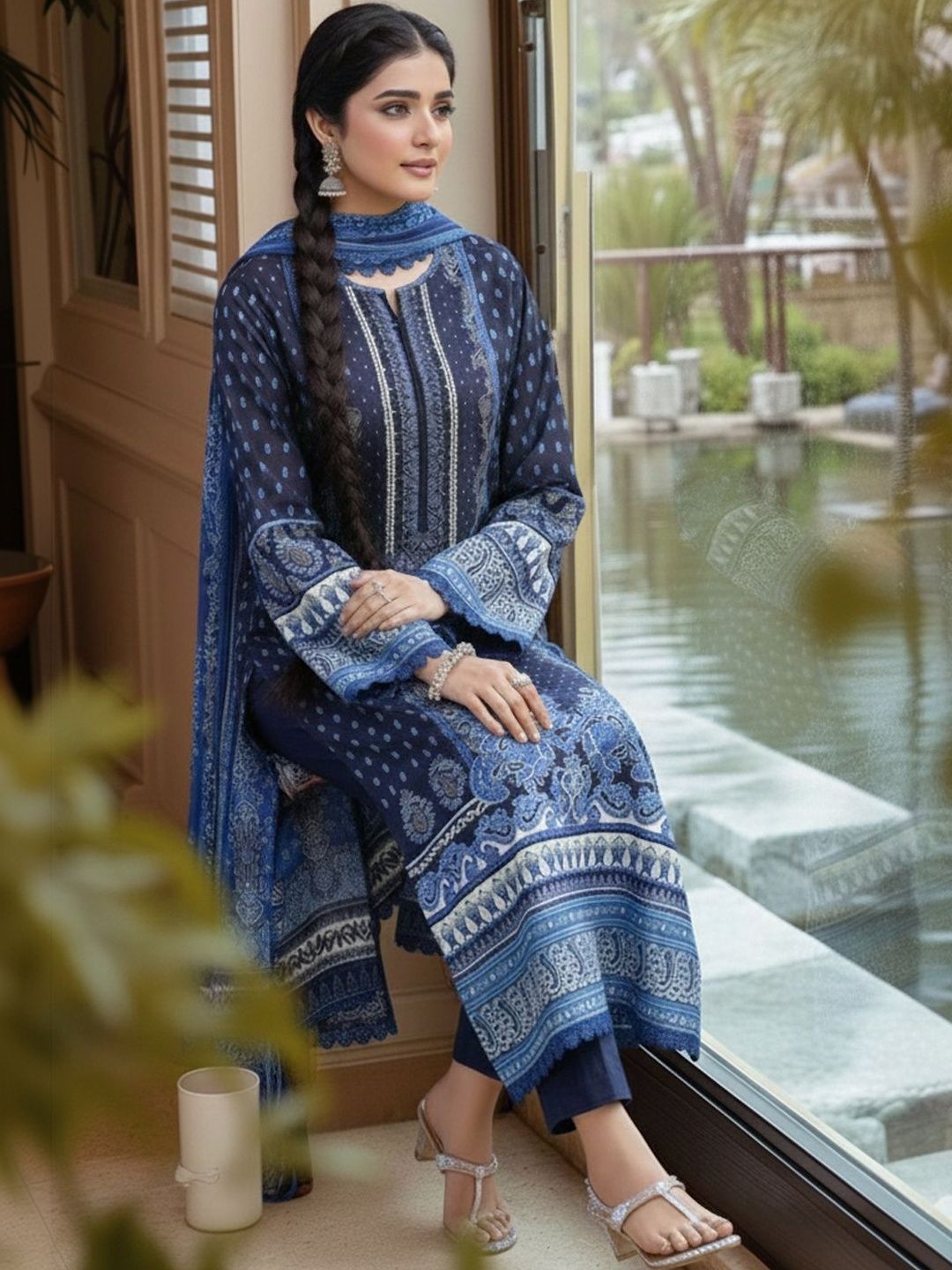 KALINI Women Ethnic Motifs Printed Regular Kurta with Trousers & With Dupatta-picture-14