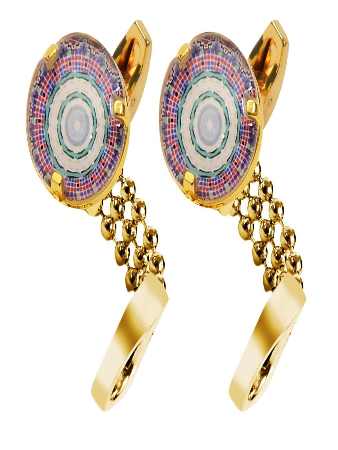 Curren Gold-Plated Contemporary Textured Chain Knot Cufflinks-picture-31