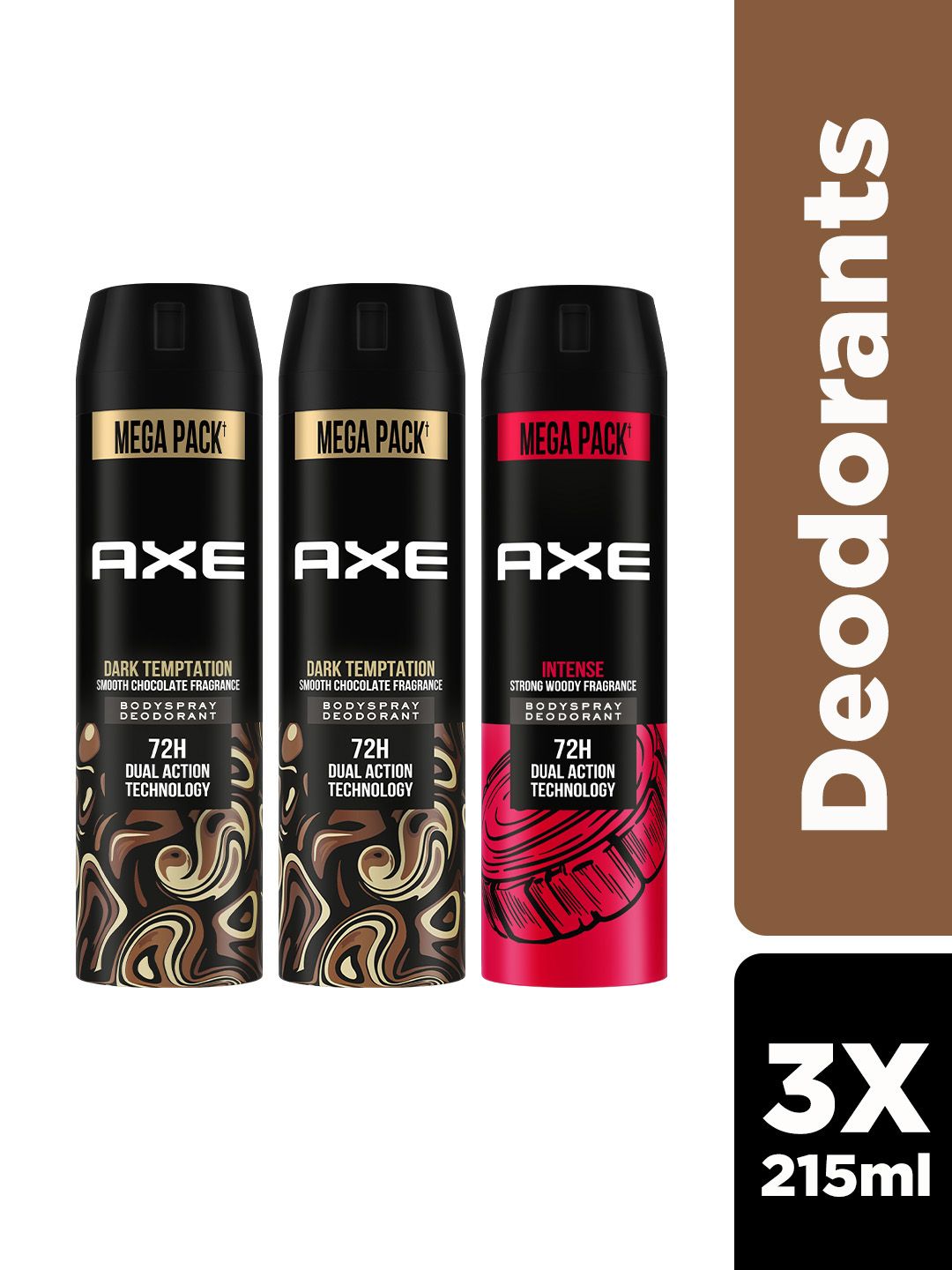 AXE Men Set of 3 Dark Temptation & Intense Deodorant Spray - 215ml each-image-47