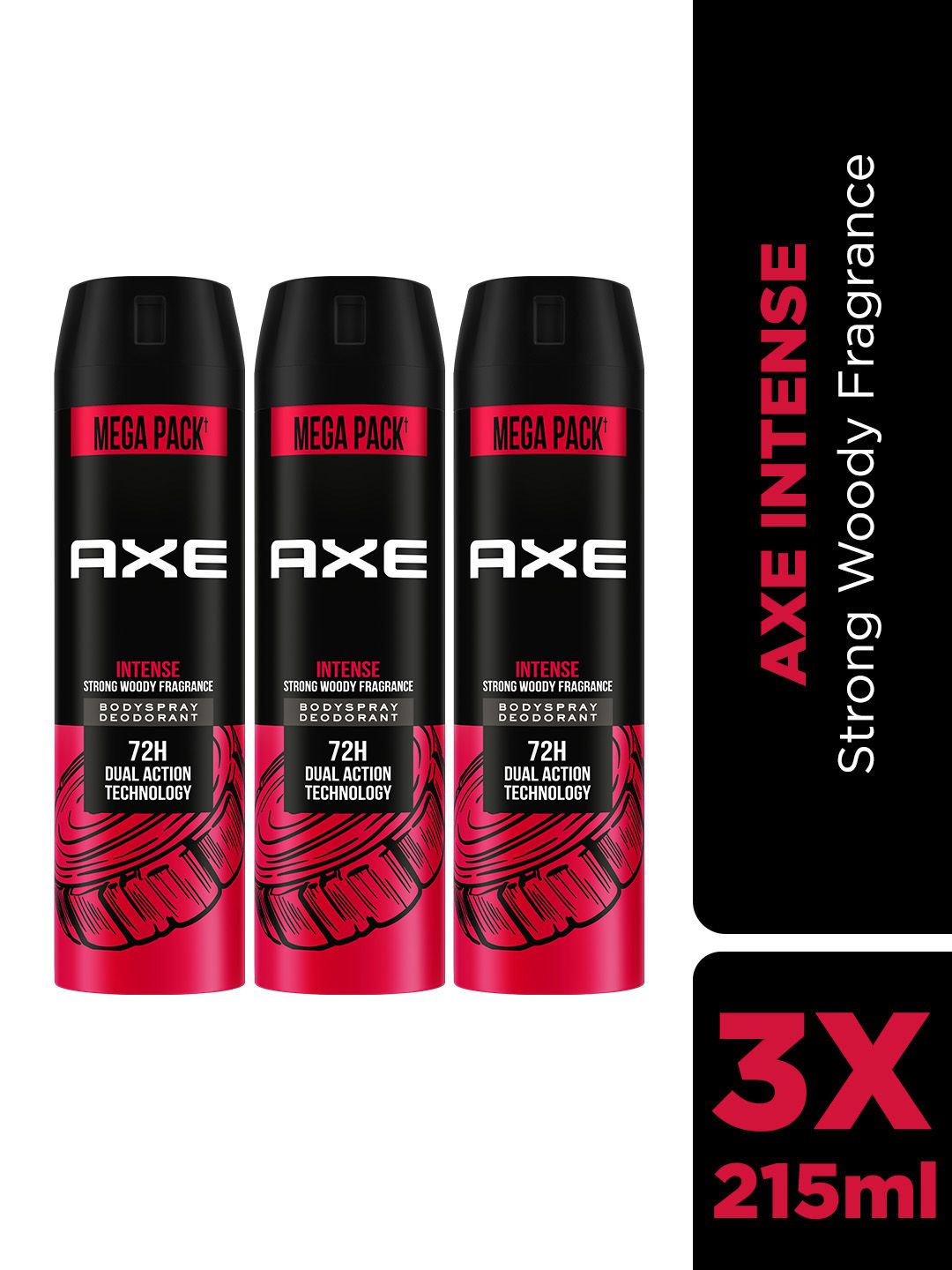 AXE Men Pack Of 3 Intense Long Lasting Body Spray - 215ml Each-picture-45