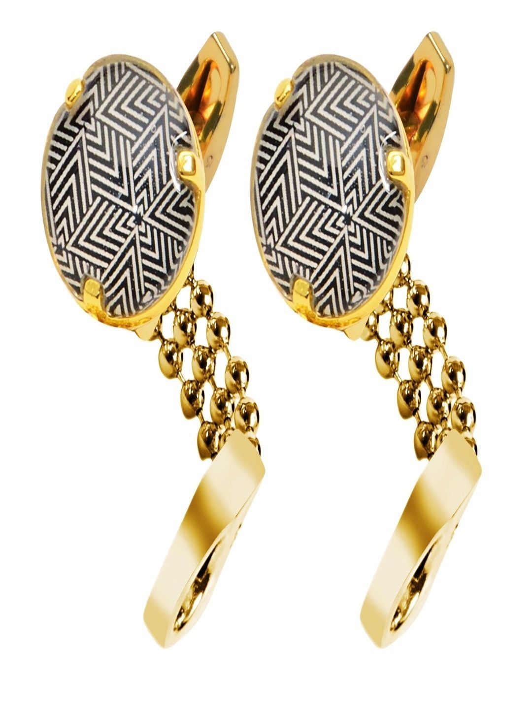 Curren Gold-Plated Contemporary Textured Chain Knot Cufflinks-picture-41