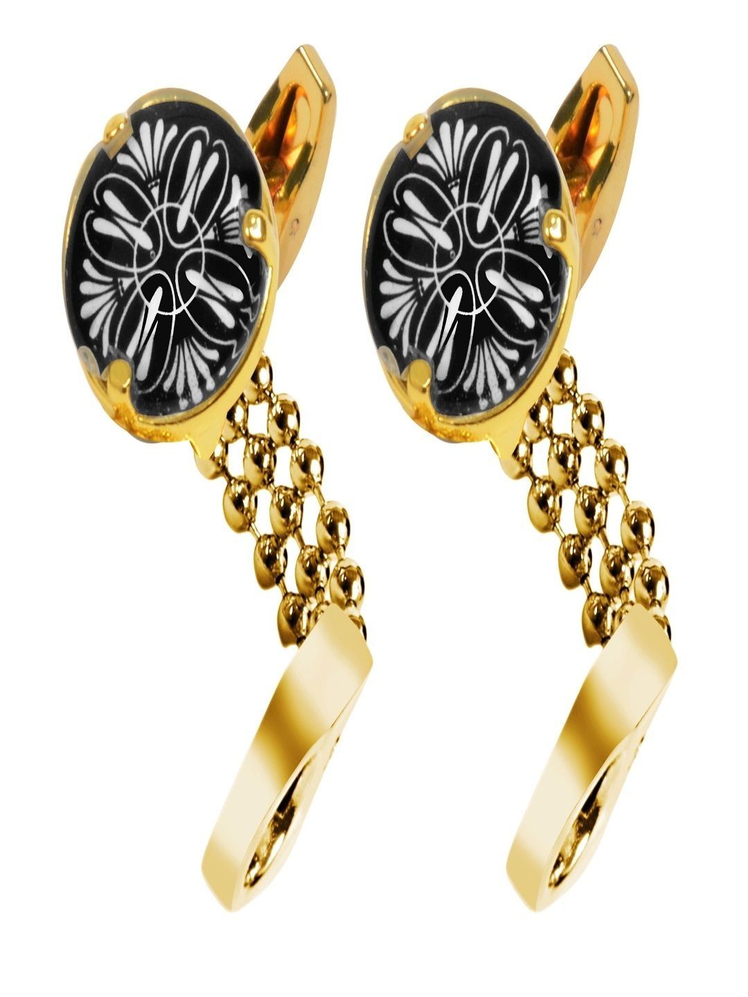Curren Gold-Plated Contemporary Textured Chain Knot Cufflinks-picture-31