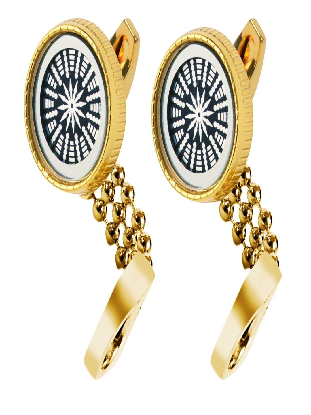 Curren Gold-Plated Contemporary Textured Chain Knot Cufflinks-picture-25