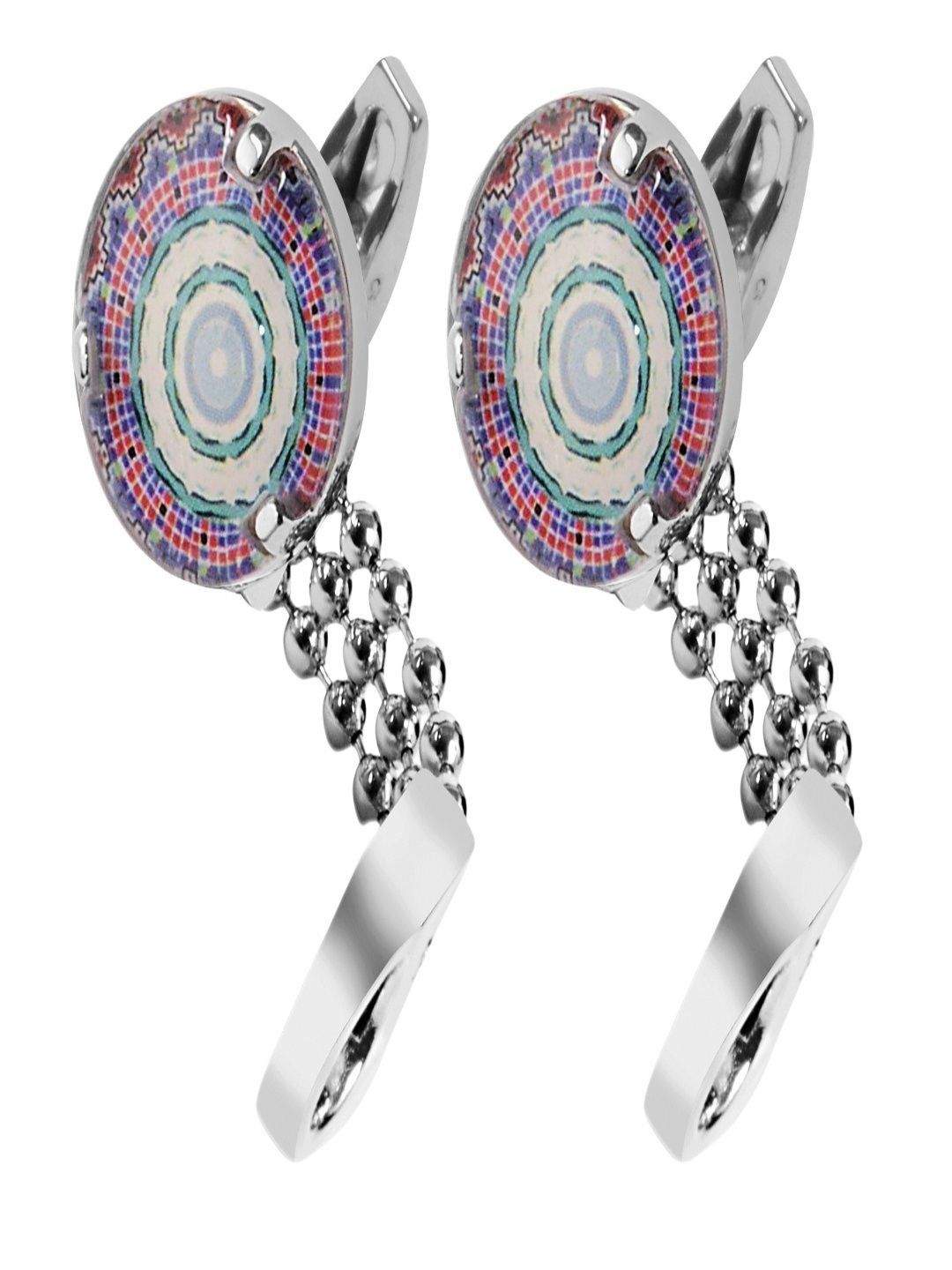 Curren Silver-Plated Contemporary Textured Chain Knot Cufflinks-picture-26