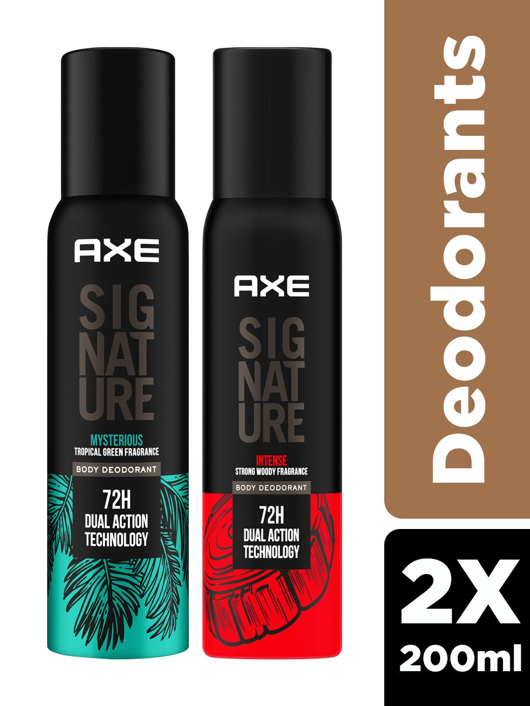 AXE Men 2Pc Signature Body Deodorant 200ml each - Mysterious & Intense