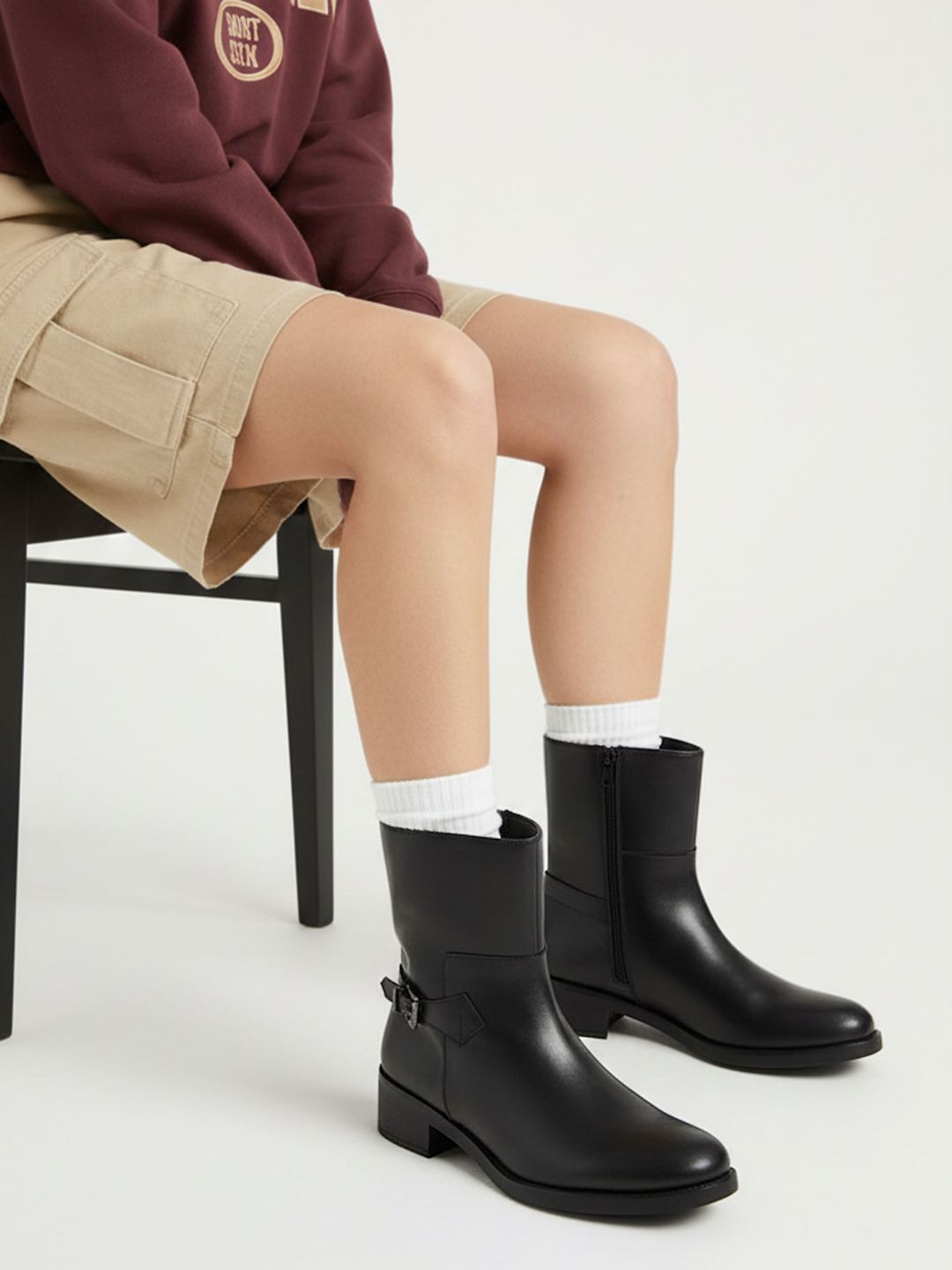 The Roadster Life Co. Women Buckle Detail Block Heel Boots-image-24