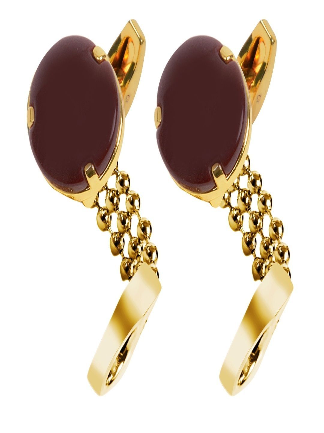 Curren Gold-Plated Contemporary Textured Chain Knot Cufflinks-picture-17