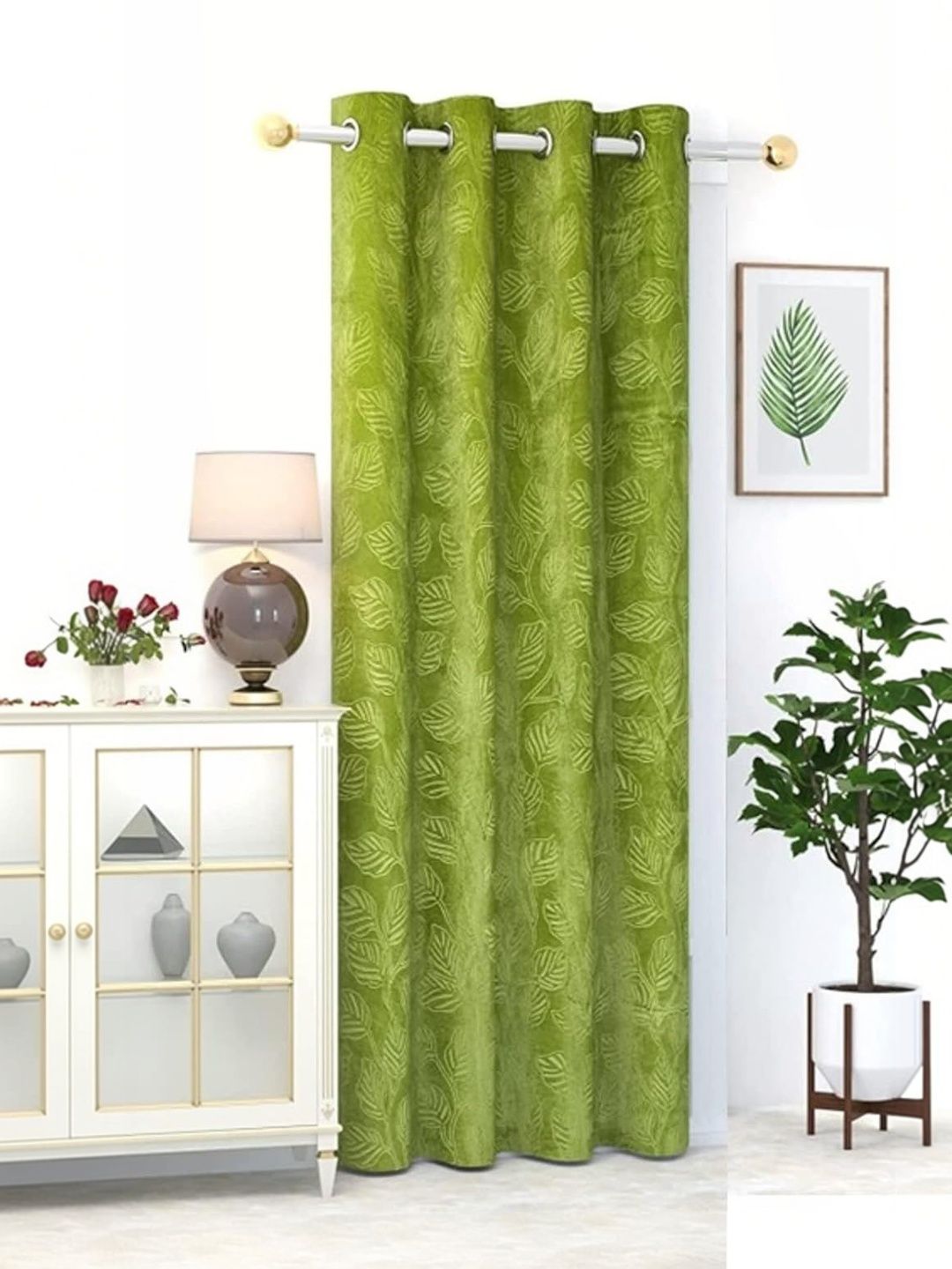 B' Decorlish Green Floral Room Darkening Window Curtain-image-20