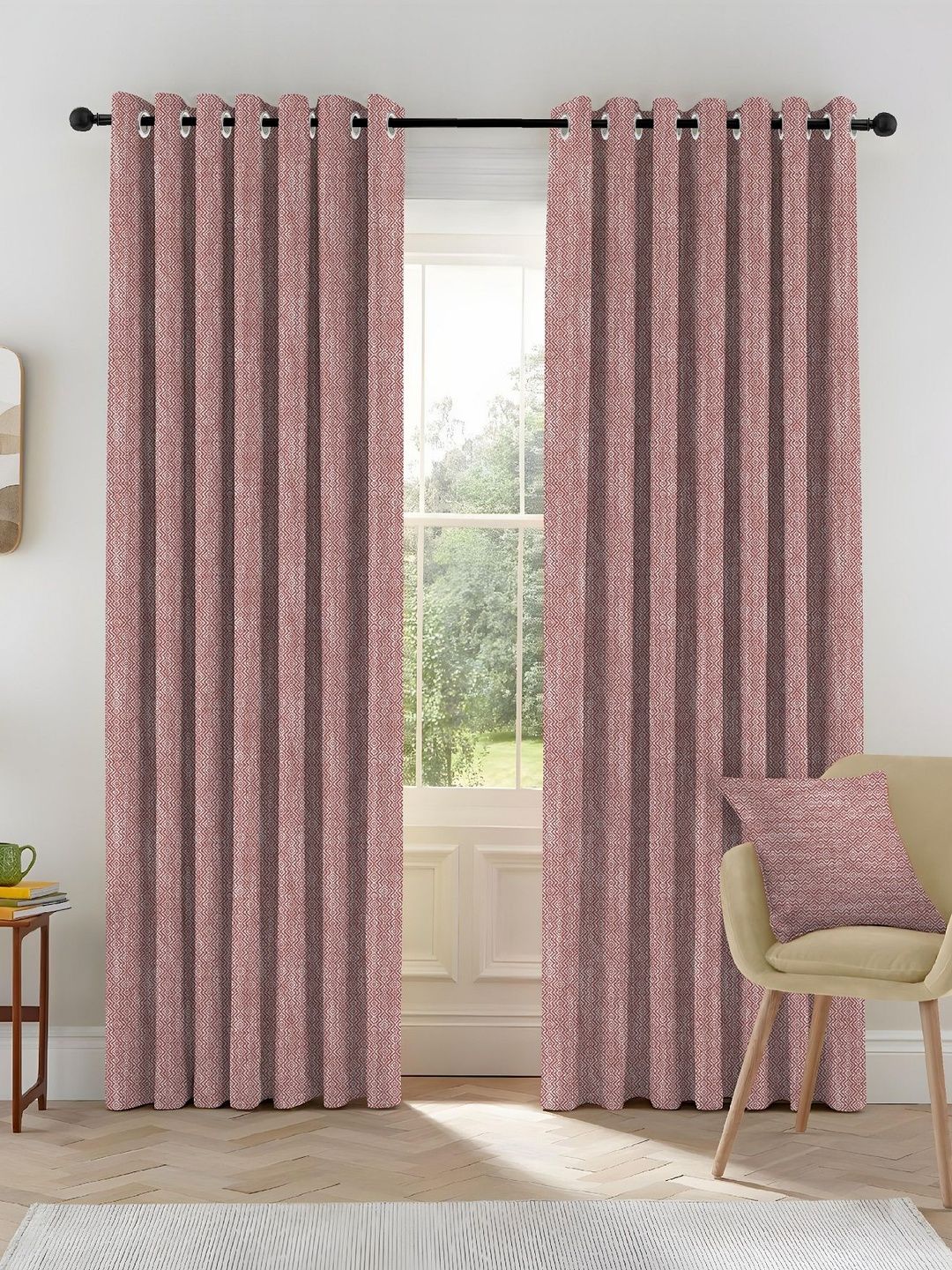 Nefertiti Home Rust Set of 2 Black Out Long Door Curtain-image-17