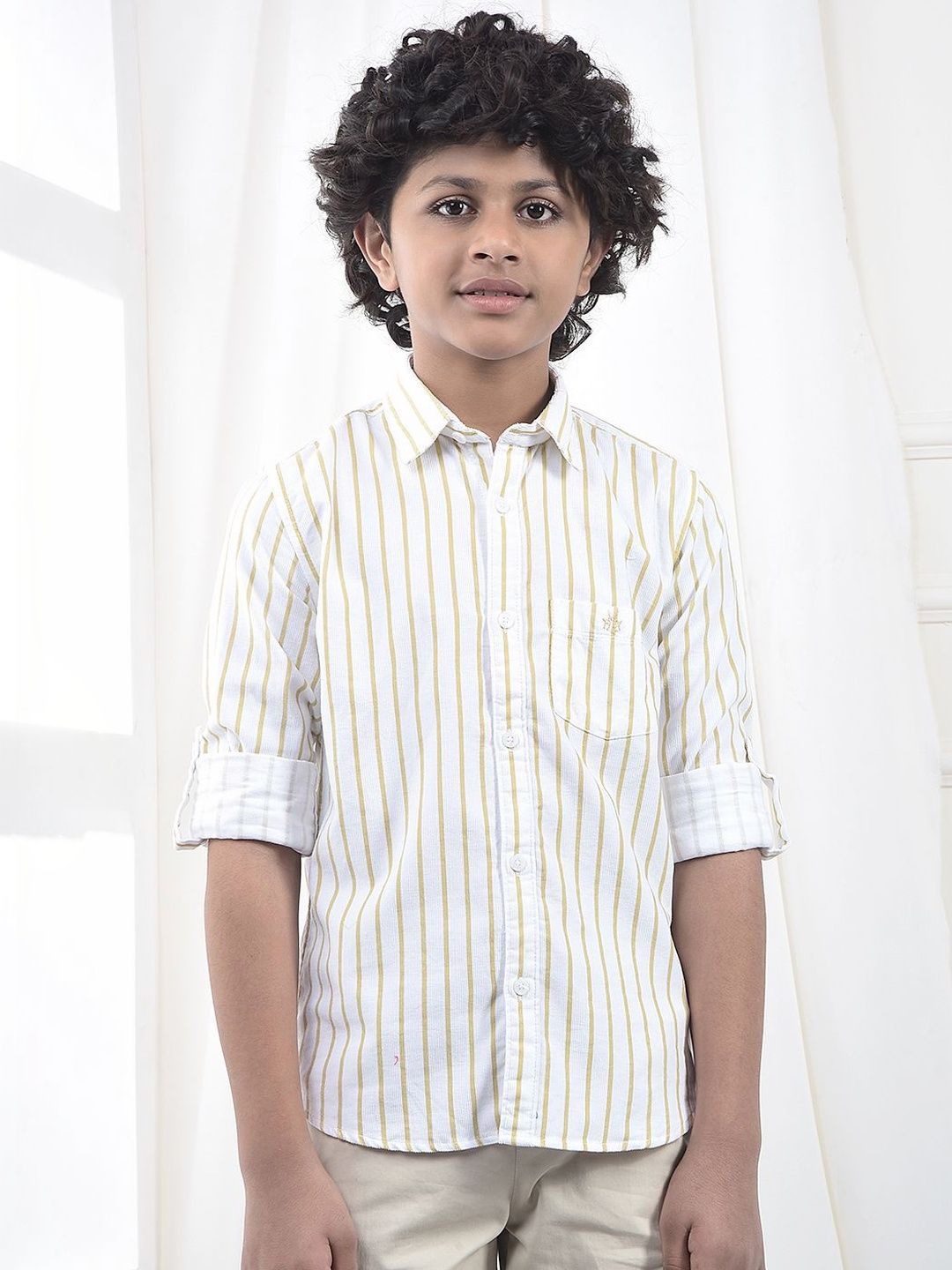 Crimsoune Club Boys Slim Fit Striped Casual Shirt-picture-21