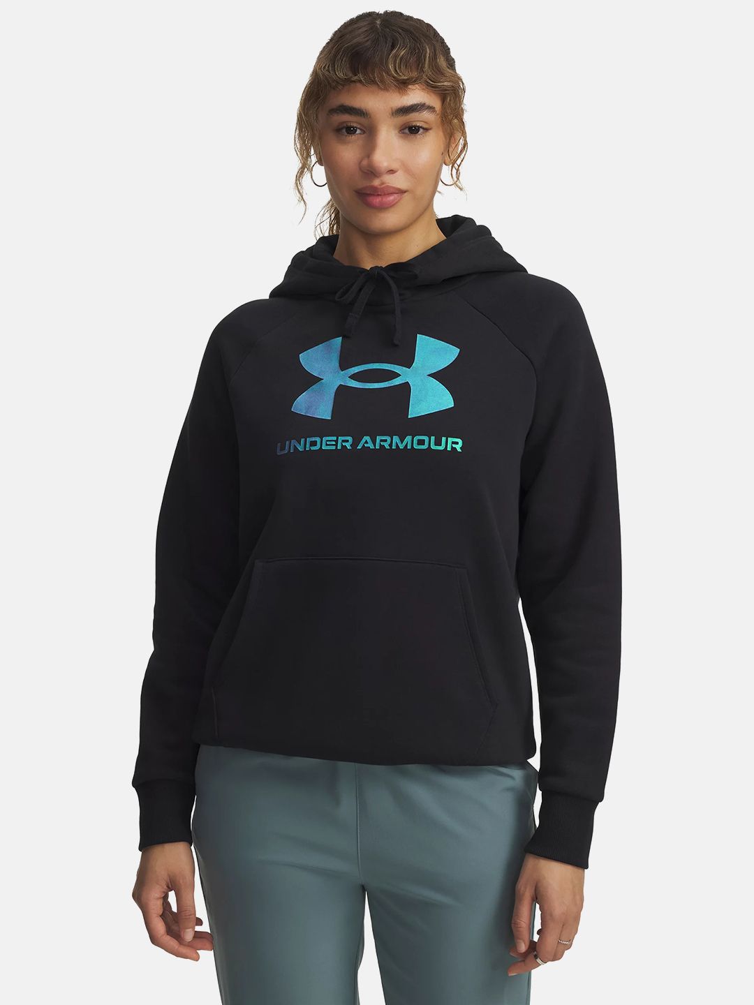 UNDER ARMOUR Brand Logo Printed Shimmer Hooded Sweatshirt