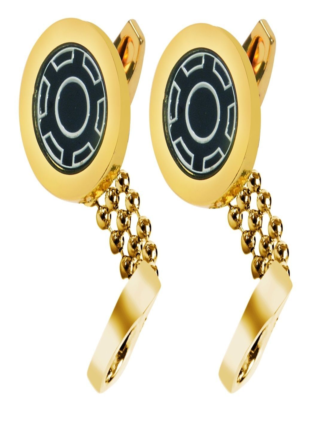 Curren Gold-Plated Contemporary Textured Chain Knot Cufflinks-picture-37