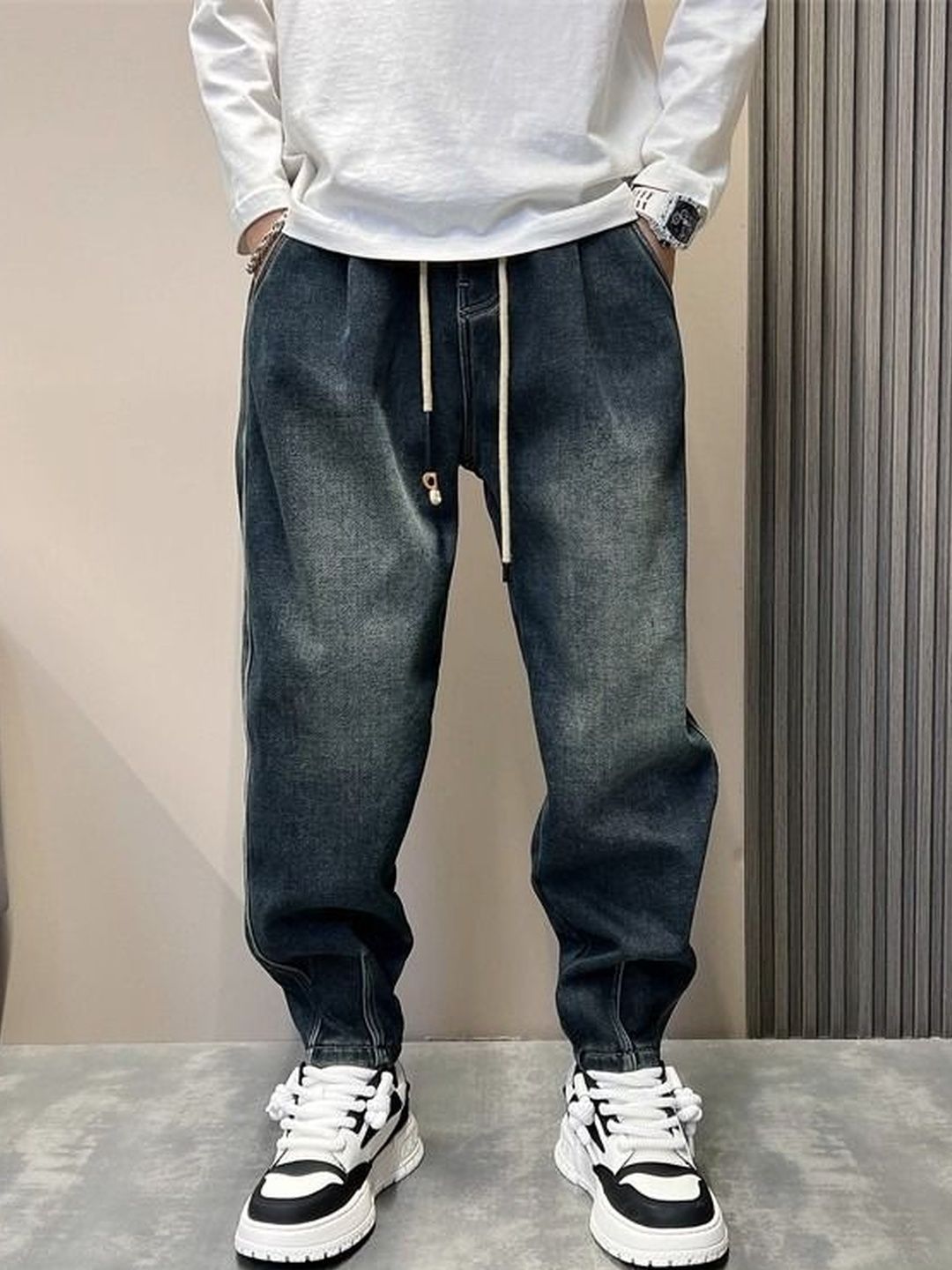 StyleCast Men Jogger Fit High-Rise Dark Shade Jeans-picture-14