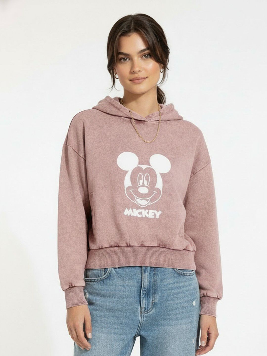 glitchez Mickey Mouse Print Hooded Oversized Pullover-picture-57