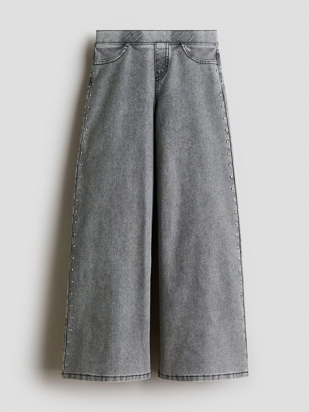 H&M Studded Denim-Look Trousers