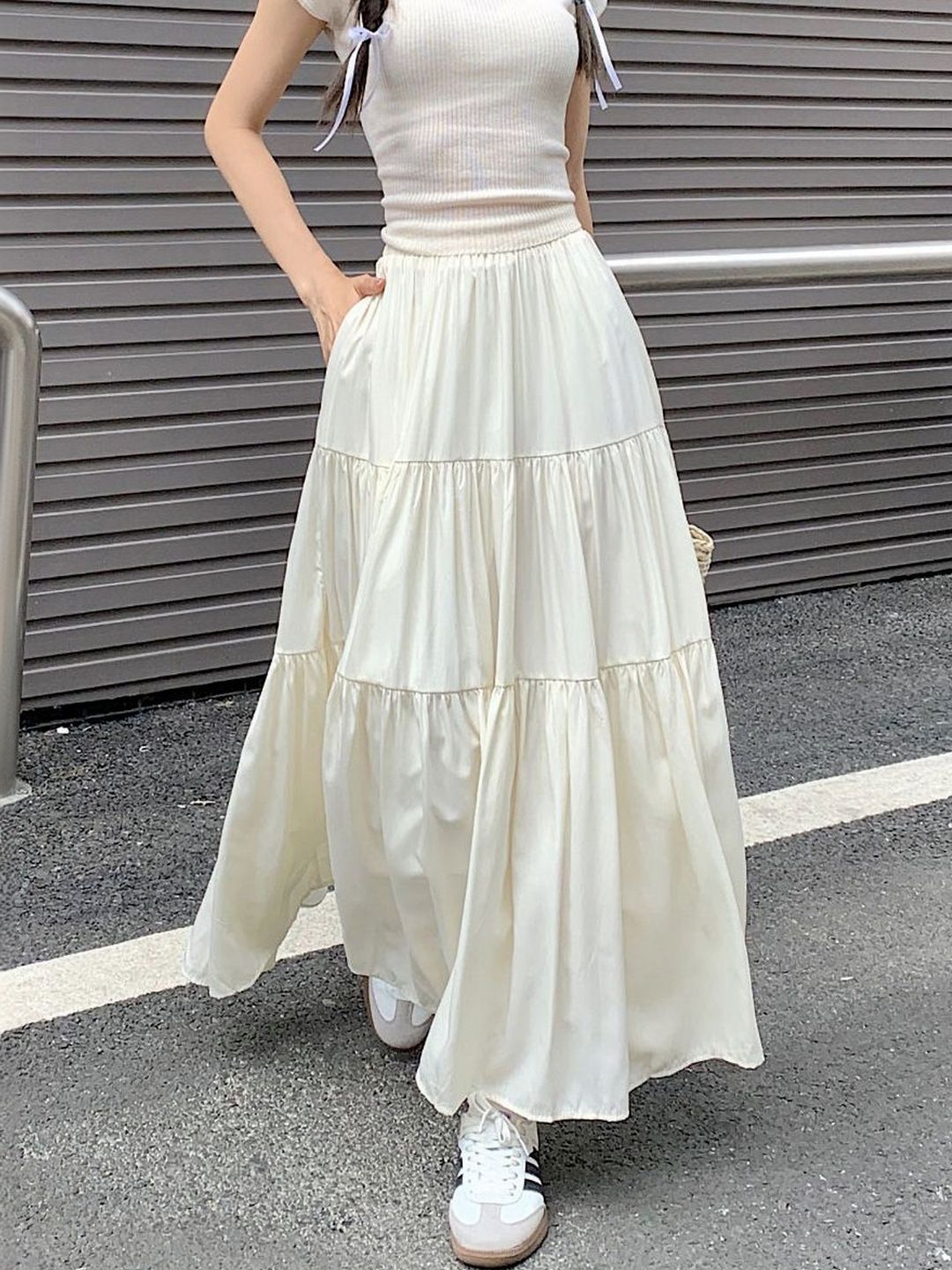 StyleCast x Revolte Flared Maxi Skirts-picture-14