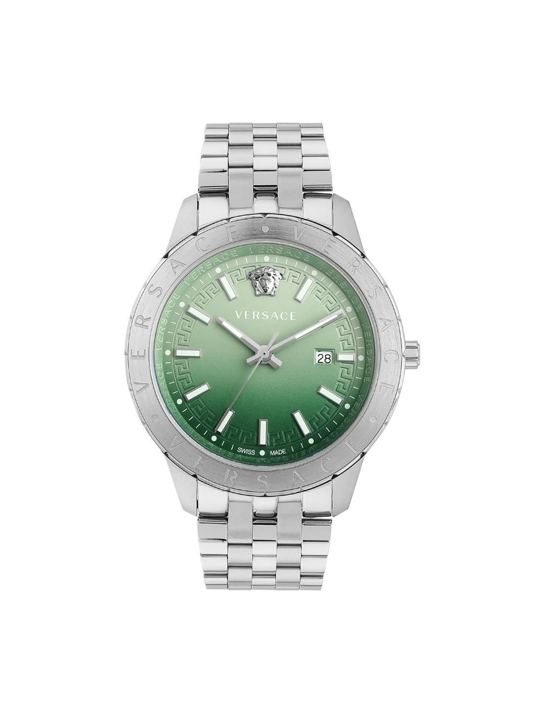 Versace Men Dial & Stainless Steel Bracelet Style Straps Analogue Date Aperture Watch VE2C01225-picture-29