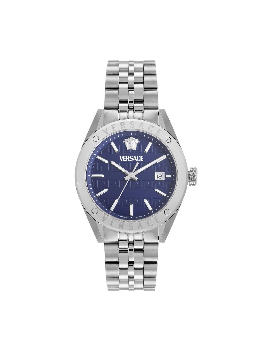 Versace Men Dial & Stainless Steel Bracelet Style Straps Analogue Date Aperture Watch VEKHA0325-picture-42