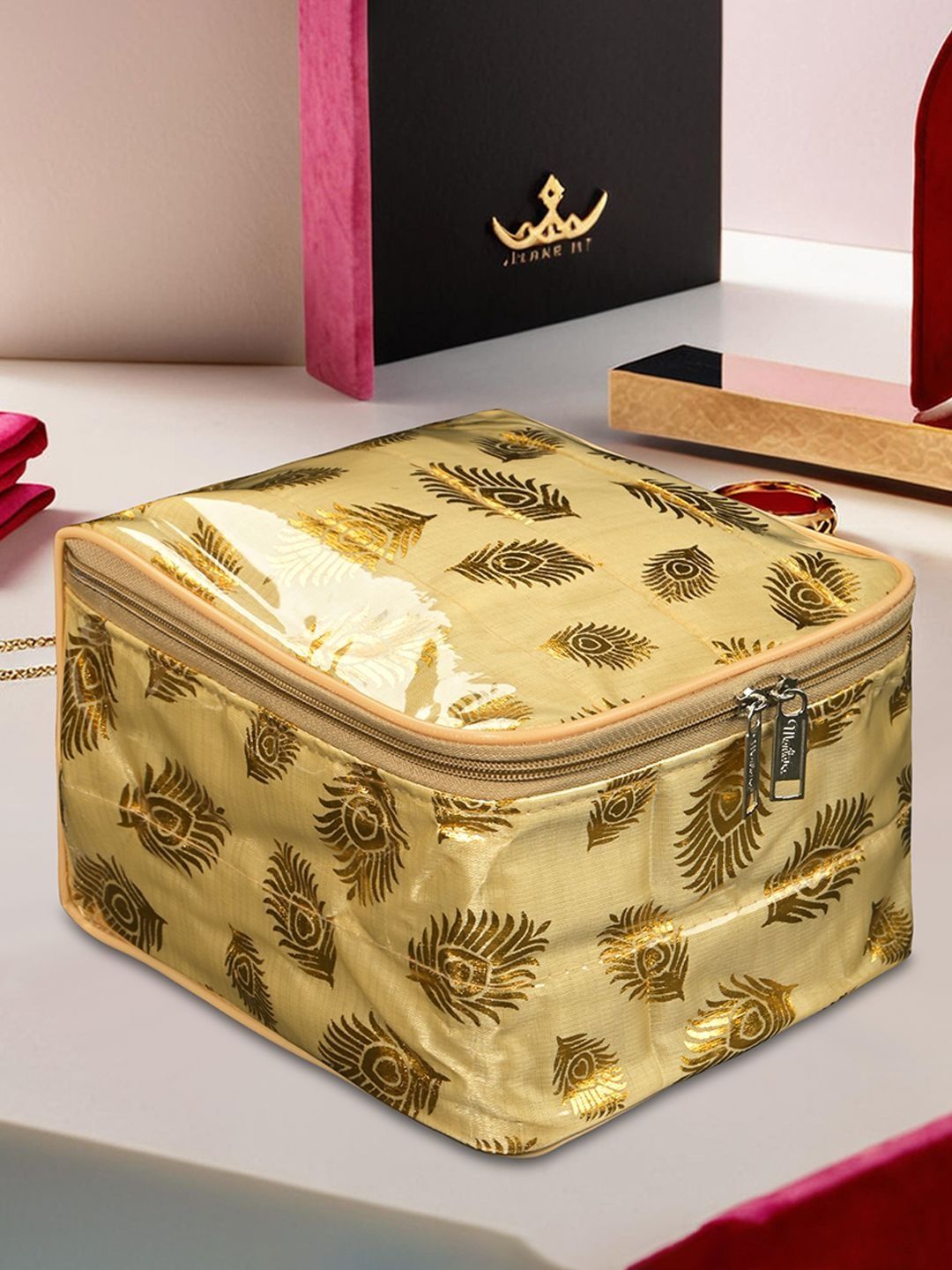 Aura Gold-Toned Set of 1 Regular Jewellery Organiser Organisers-picture-17