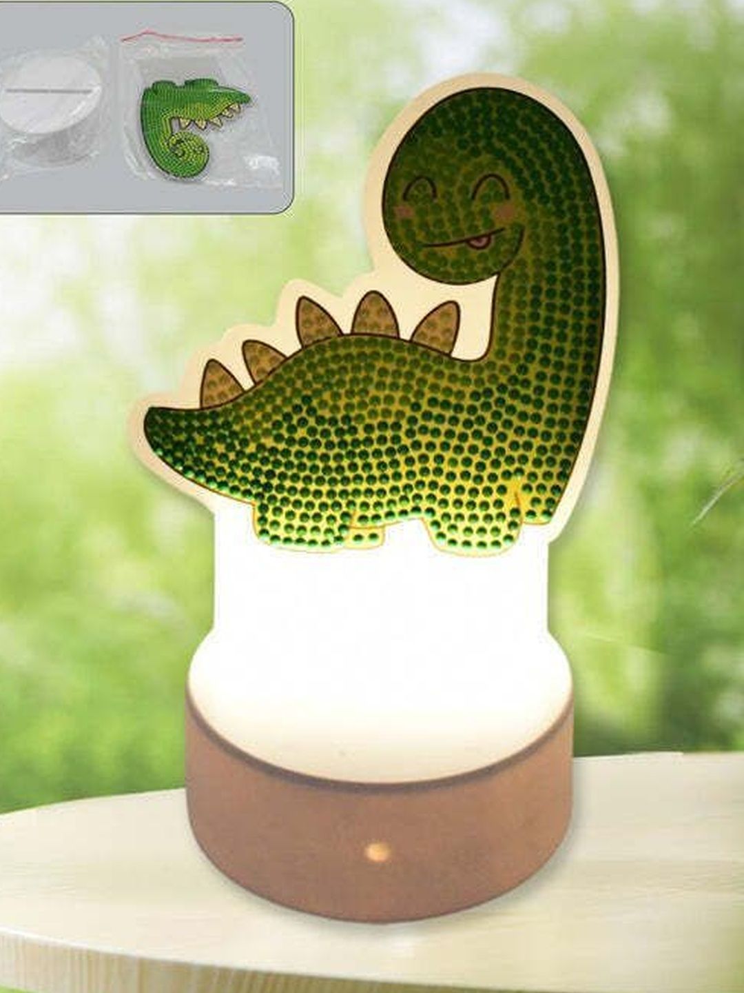 DeoDap Green Textured Abstract Shaped Table Lamp-image-38