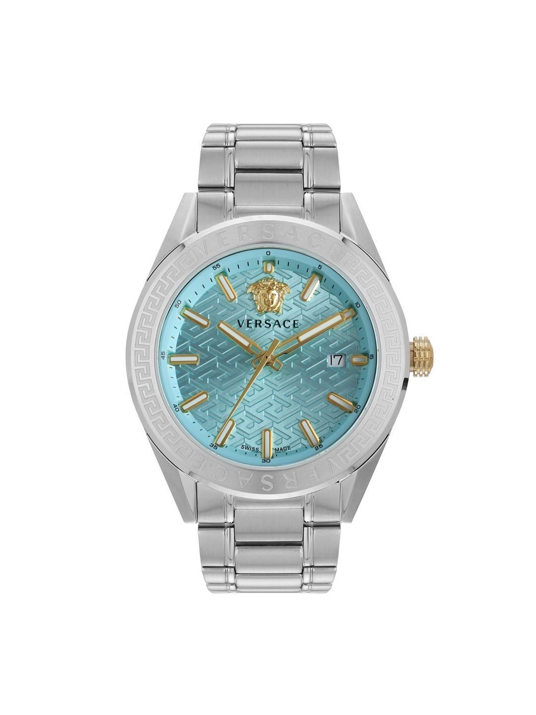 Versace Men Dial & Stainless Steel Bracelet Style Straps Analogue Date Aperture Watch VE6A00825-picture-20