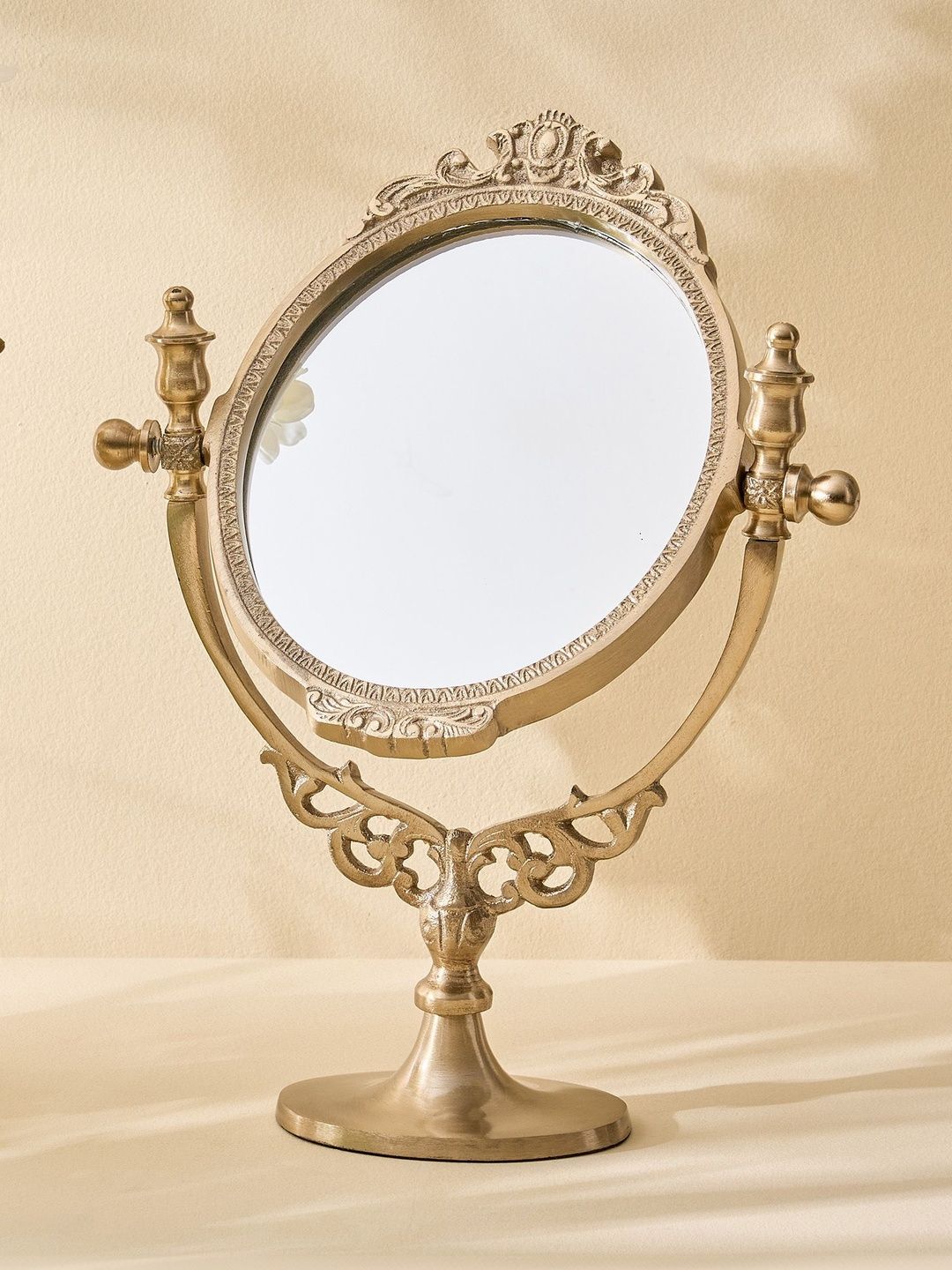 Home Centre Gold Makeup Table Top Mirror-picture-23