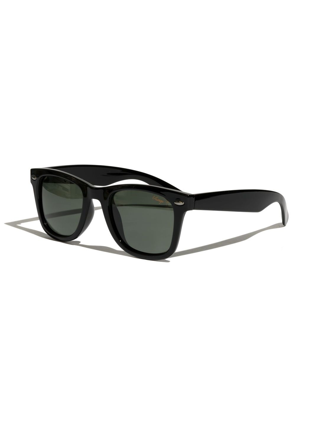 Vintage Unisex Green Lens & Black Wayfarer Sunglasses with-image-24