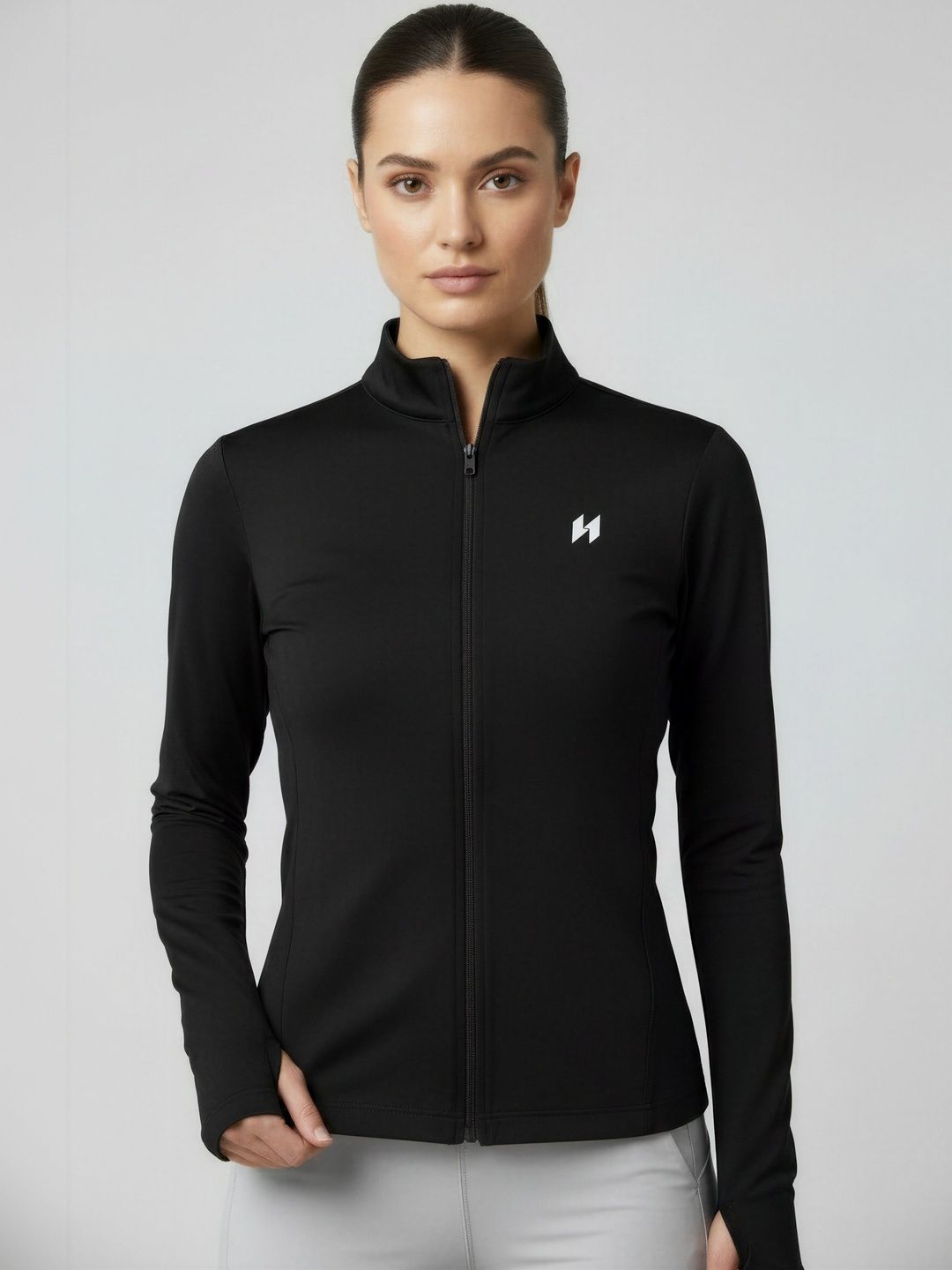 HUMAN SPIRIT Women Brand Logo Lightweight Training or Gym Sporty Jacket