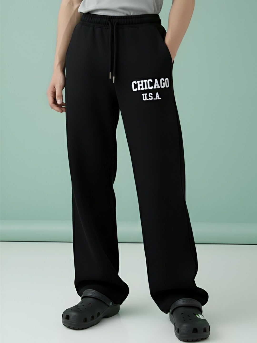 TEDWOODS Men Textured Wide Leg Track Pants-picture-28