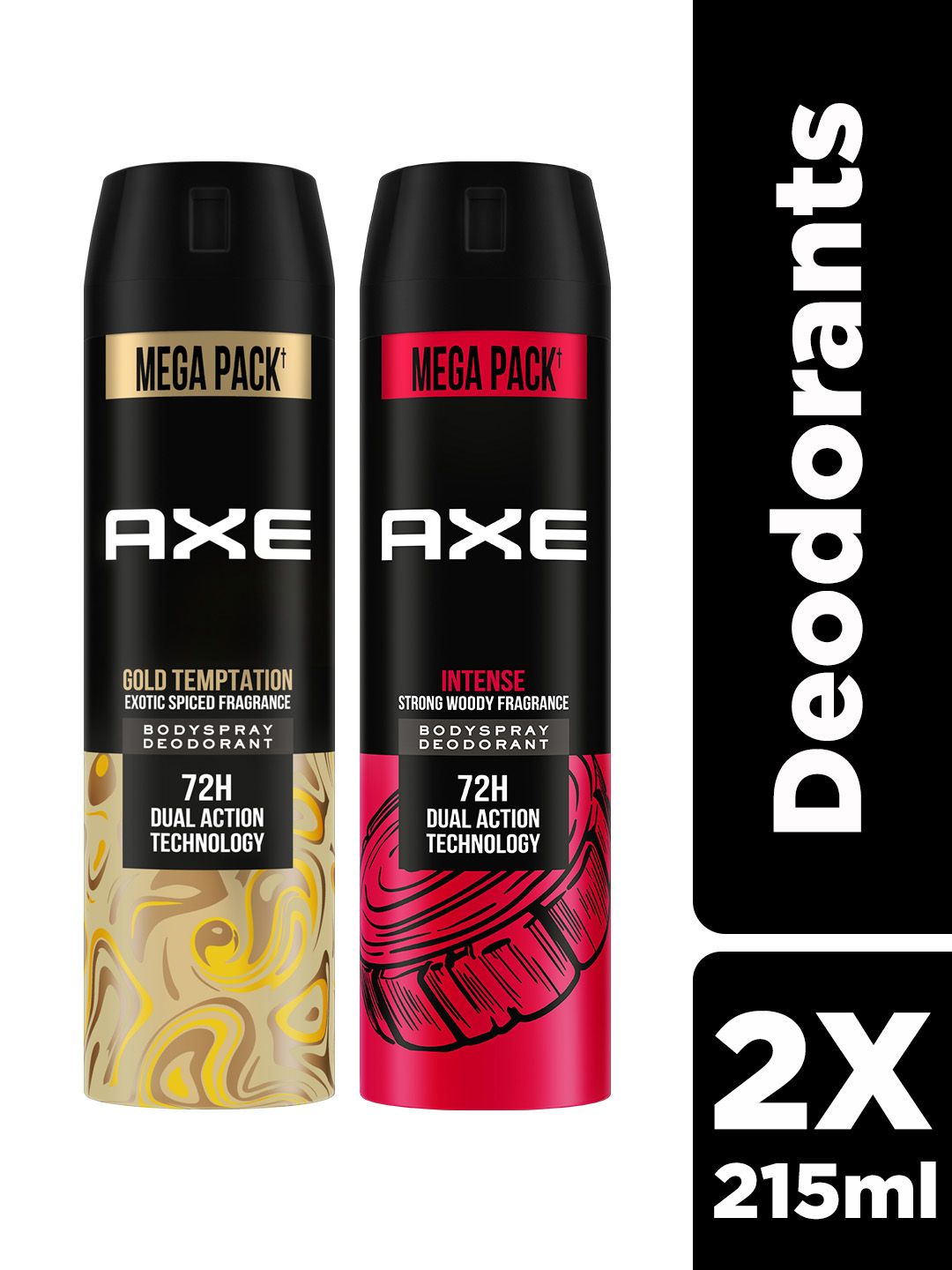 AXE Men Set of 2 Deodorant Spray 215ml each - Gold Temptation + Intense-picture-33