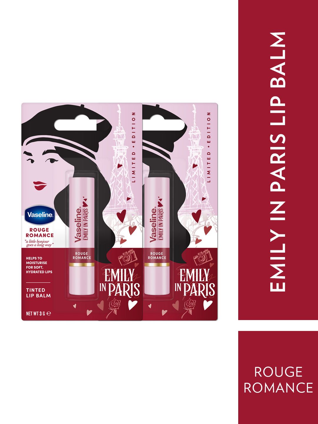 Vaseline Set of 2 Emily in Paris Limited Edition Tinted Lip Balm - Rouge Romance-picture-22