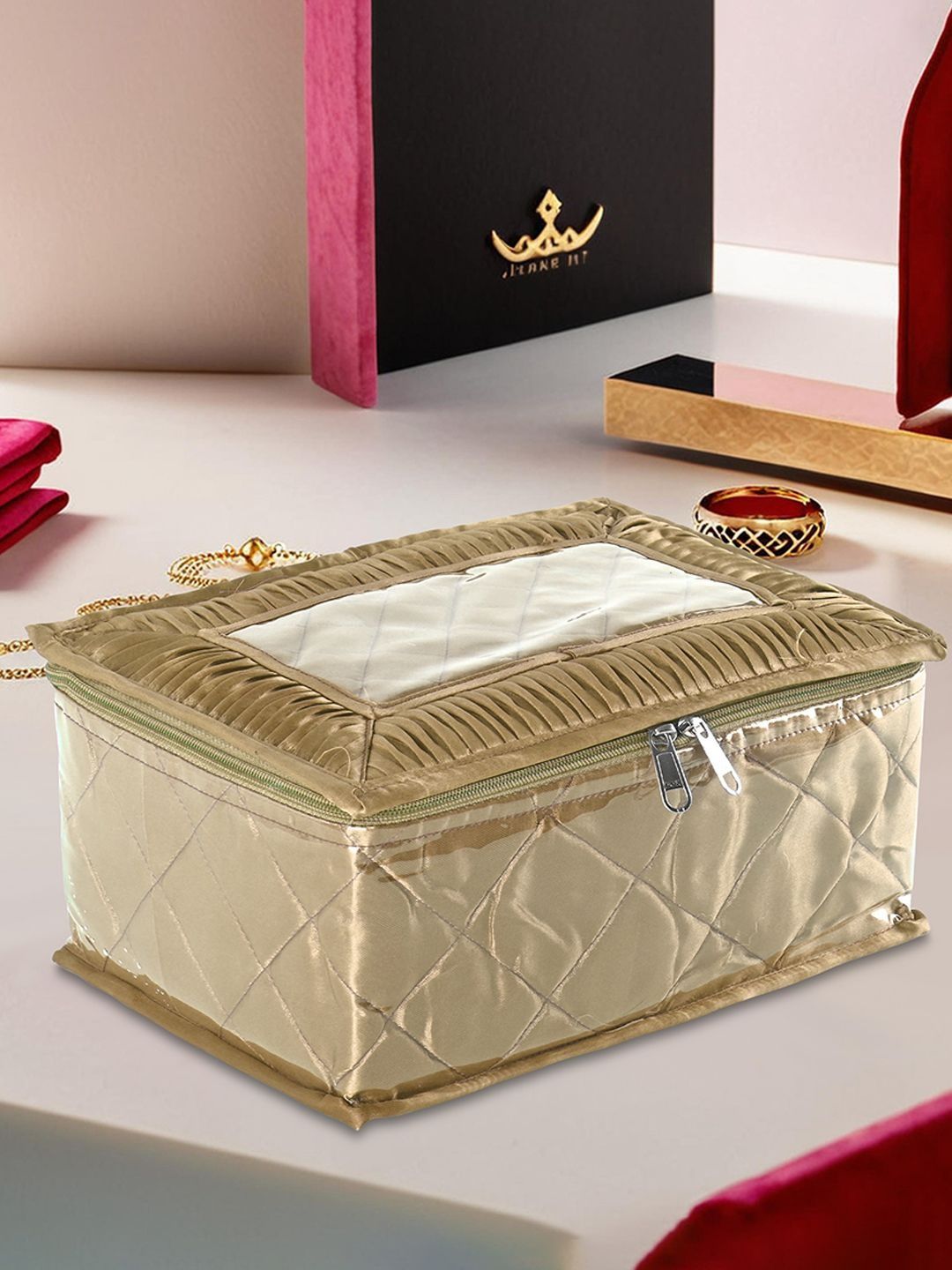 Aura Gold-Toned Set of 1 Regular Jewellery Organiser Organisers-picture-15