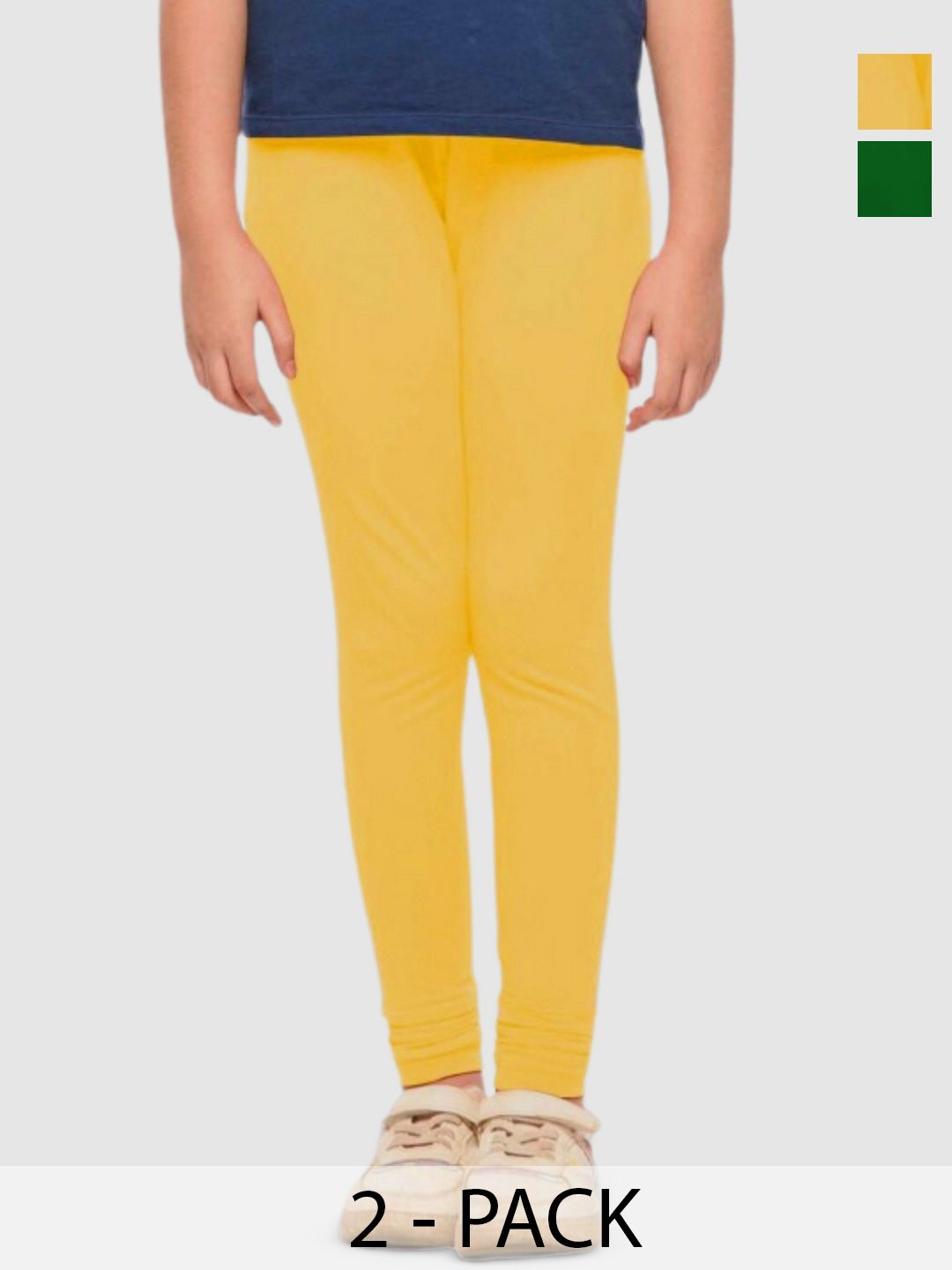 YK Pack of 2 Cotton Churidar Length Leggings-picture-42