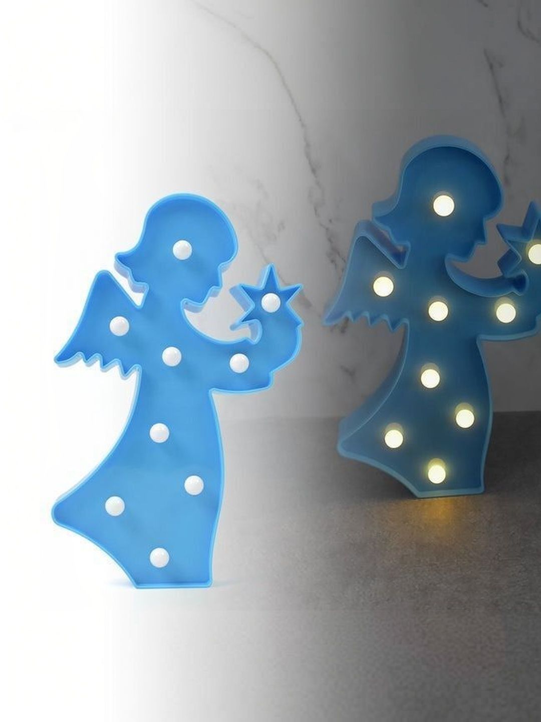 DeoDap Blue Acrylic Abstract Shaped Table Lamp-image-20