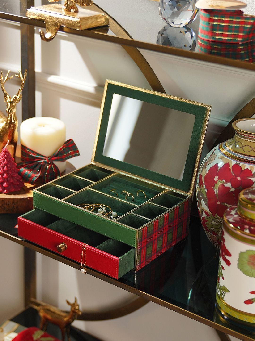 Pure Home and Living Red Set of 1 Regular Jewellery Organiser Organisers-picture-11