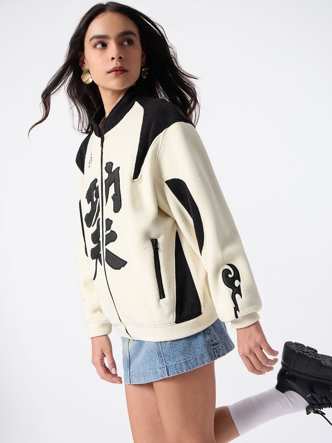 The Souled Store Women Lightweight Open Front Jacket with Embroidered-picture-37
