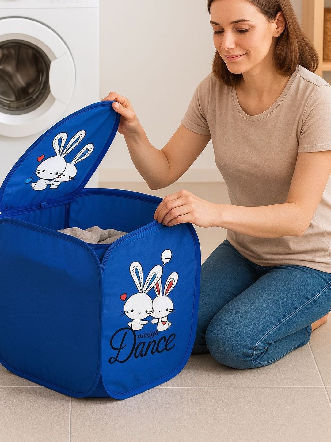 winner Blue Printed Cotton Laundry Bag-image-9