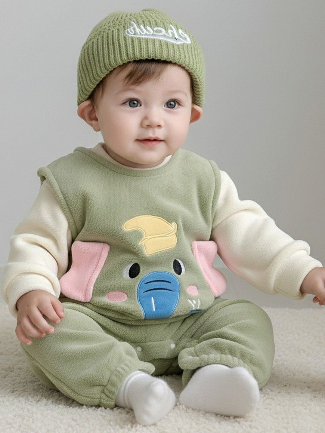 YK Infants Elephant Design Sleeveless Rompers-picture-21