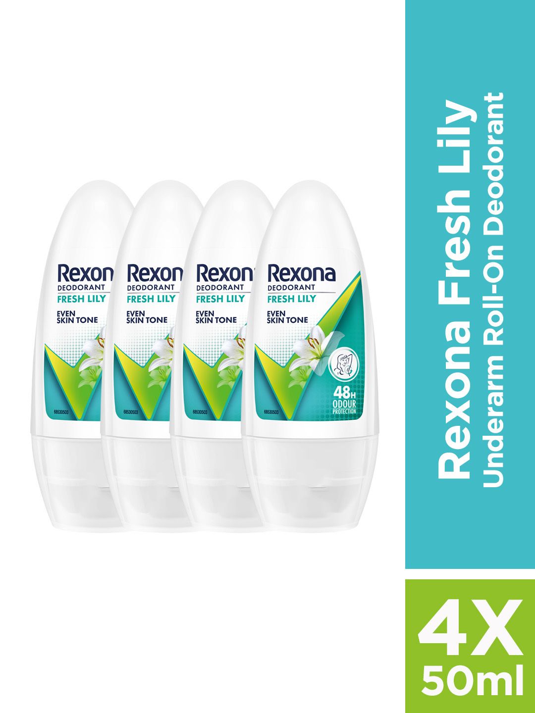 REXONA Women Set of 4 Fresh Lilly Underarm Roll-On Deodorant - 50ml each-image-7