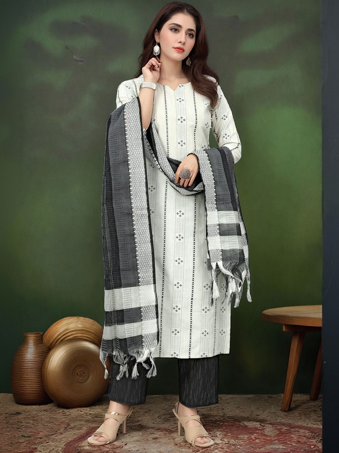 Anouk Rustic Women Printed Regular Pure Cotton Kurta with Palazzos & With Dupatta-picture-39