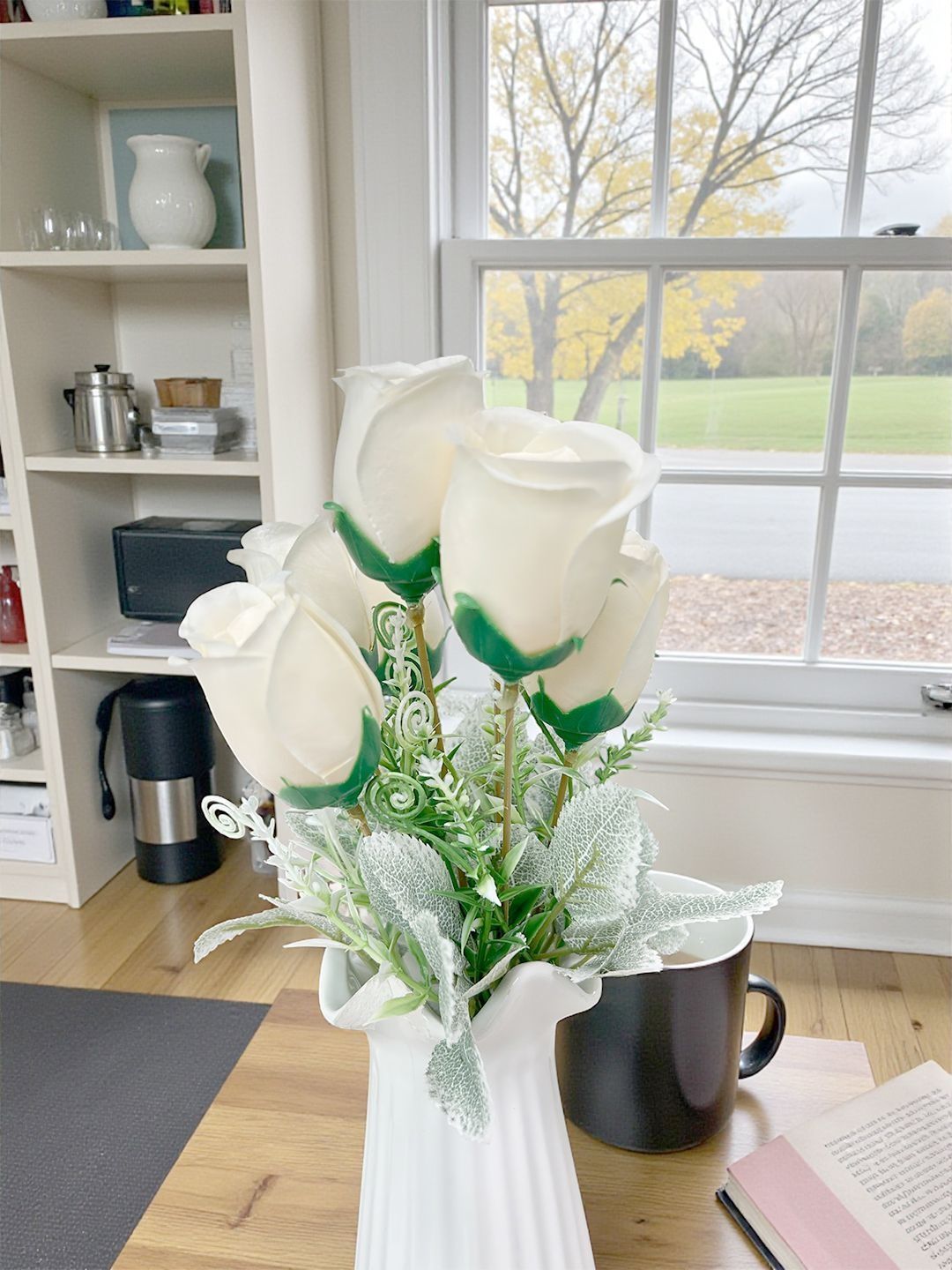 Art Street White 1 Pieces Rose Artificial Flower-picture-34