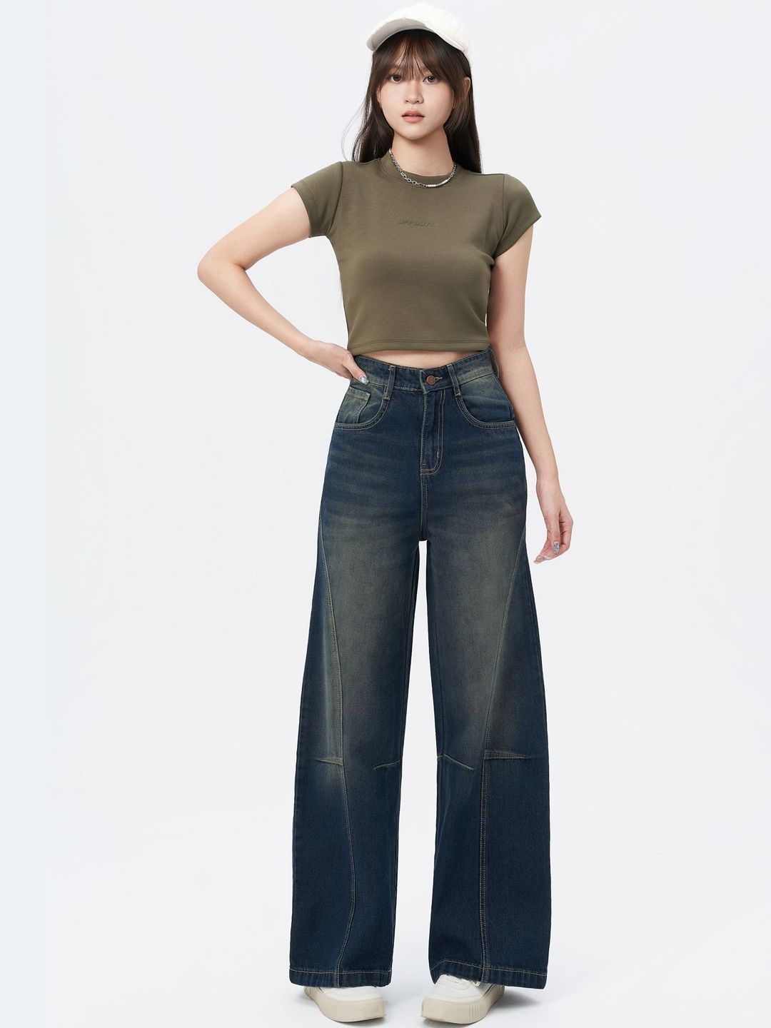 Off Duty India Women Wide Leg Cotton High-Rise Jeans