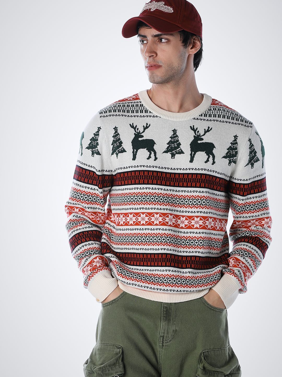 Jack & Jones Men Fair Isle Printed Pullover-picture-47