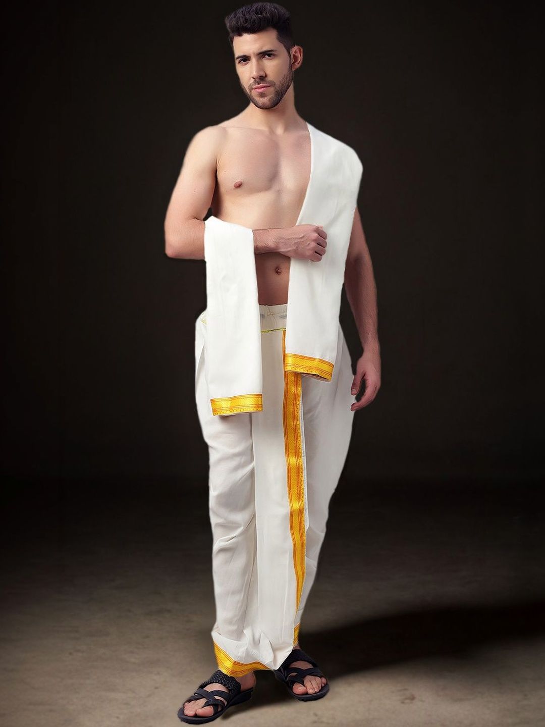 Spewim Men Cotton Dhotis With Dupatta-picture-11
